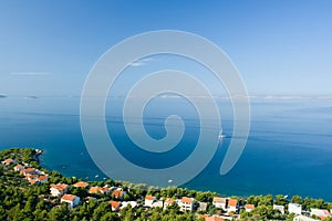 Sail boat on Adriatic sea scene