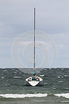 A Sail Boat Docked on Lake Michigan