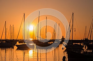 Sail Boat Docked at Monroe Harbor