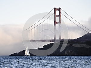 Sail Boat and the Golden Gate Bridge