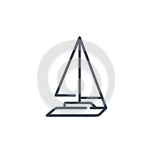 sail boat icon vector from vehicles transportation concept. Thin line illustration of sail boat editable stroke. sail boat linear