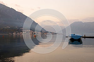 Sail boat in Kotor bay Montenegro