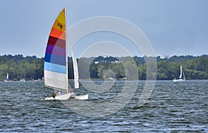 Sail Boat on Lake Hefner in Oklahoma City