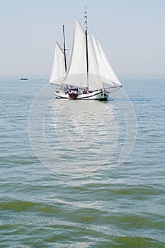 Sail boat on lake, Holland