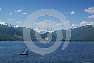 Sail boat in lake Maggiore