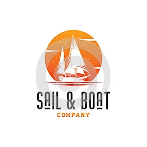 Sail and Boat Logo Design Template