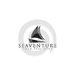 Sail boat logo design template vector isolated