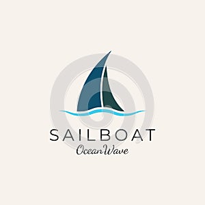 sail boat logo design vector illustration