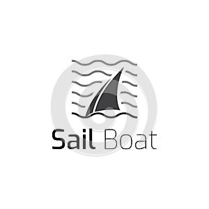 Sail Boat logo icon template. Vector illustration. Modern design