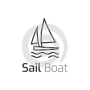 Sail Boat logo icon template. Vector illustration. Modern design