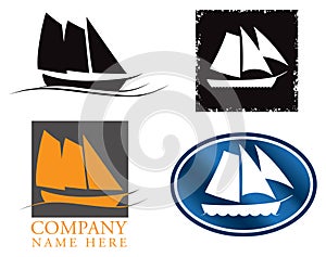 Sail Boat Logo Set