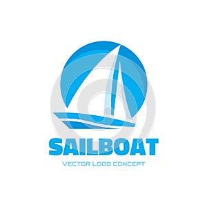 Sail boat - logo template concept illustration. Ship sign. Design element