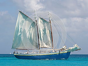 Sail boat on the sea