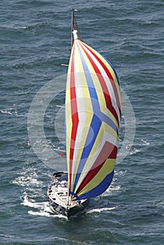 Sail boat with spinnaker