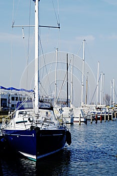 Sail boat in Voldendam Harbour, Holland