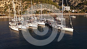 Sail Boats Docked At Sea Marina