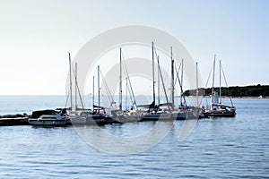 Sail boats in  Novigrad, Citanova, Istria, Croatia