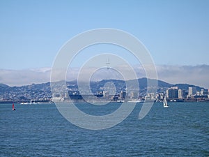 Sail Boats in water of San Francisco Bay