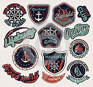 Sail labels retro set