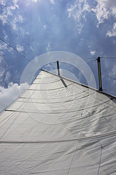 Sail and mast of yacht