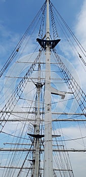 the sail masts of the Gorch Fock 1