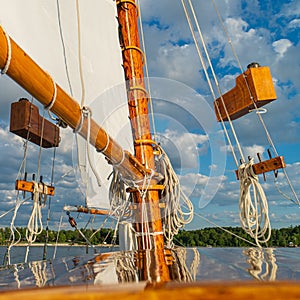 Sail and rigging from historic schooner