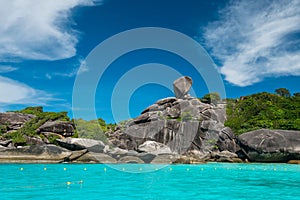 Sail rock and blue sea in Similan island , Phang Nga