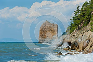 Sail Rock at coast Black Sea