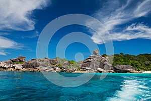 Sail rock landmark of Similan island in summer