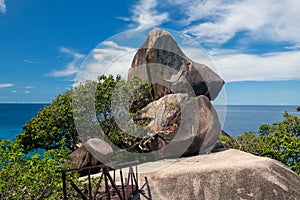 Sail rock natural stone arch at similan island