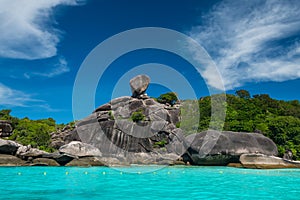 Sail rock, stone arch landmark with andaman sea of Similan i