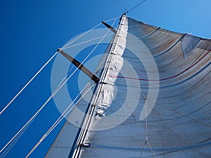 Sail of a sailing boat against sky