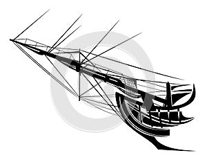 Sail ship bow vector design