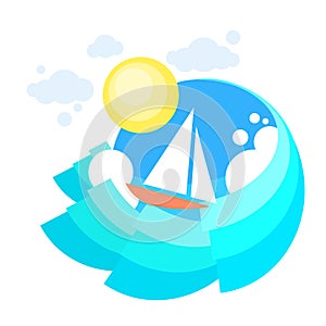 Sail Yacht Boat Sea, Icon Sailing Ocean Vaction