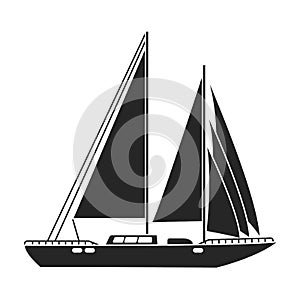 Sail yacht vector icon.Black vector icon isolated on white background sail yacht.