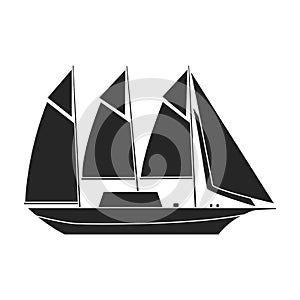 Sail yacht vector icon.Black vector icon isolated on white background sail yacht.