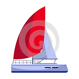 Sail yacht vector icon.Cartoon vector icon isolated on white background sail yacht.