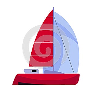 Sail yacht vector icon.Cartoon vector icon isolated on white background sail yacht.