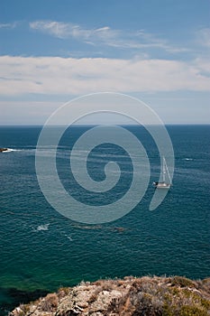 Sailboat at anchor photo