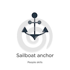 Sailboat anchor icon vector. Trendy flat sailboat anchor icon from people skills collection isolated on white background. Vector