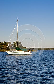 Sailboat Anchored on the Chesapeake Bay