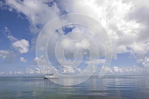 Sailboat anchored in the Florida Keys