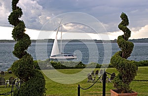 Sailboat and approaching storm