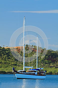 A sailboat at bay, Boqueron photo