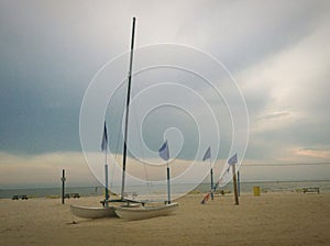 Sailboat on a beach