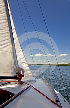 Sailboat on a beautiful lake