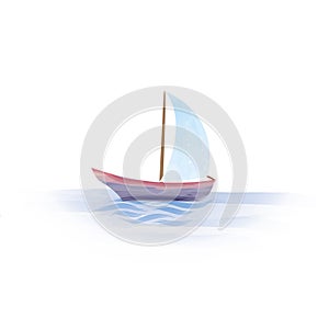 Sailboat. Boat in sea. Summer holiday sign