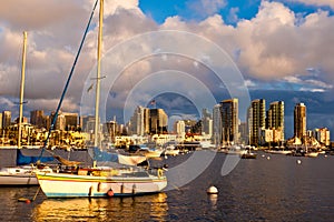 Sailboat and City Skyline