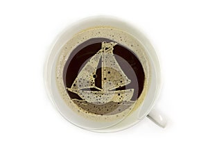 Sailboat in the coffee cup photo