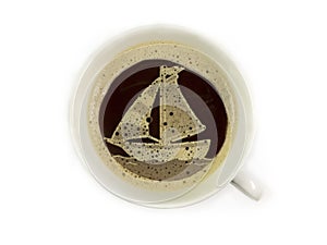 Sailboat in the coffee cup